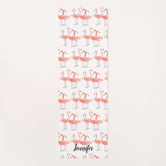 Roze flamingo Tropische vogels waterverf pastel Yogamat (Voorkant)