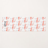 Roze flamingo Tropische vogels waterverf pastel Yogamat (Voorkant (horizontaal))