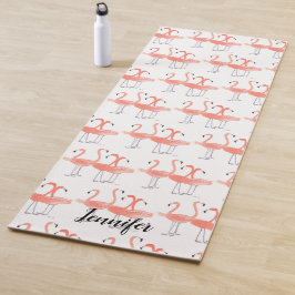 Roze flamingo Tropische vogels waterverf pastel Yogamat