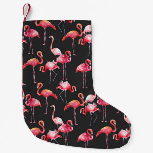 Roze Flamingo: Tropische Waterverf. Kleine Kerstsok