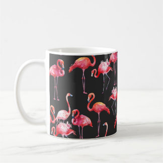 Roze Flamingo: Tropische Waterverf. Koffiemok