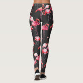 Roze Flamingo: Tropische Waterverf. Leggings (Achterkant)