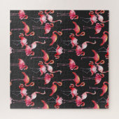 Roze Flamingo: Tropische Waterverf. Legpuzzel (Horizontaal)