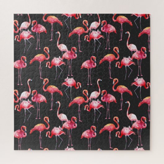 Roze Flamingo: Tropische Waterverf. Legpuzzel (Verticaal)