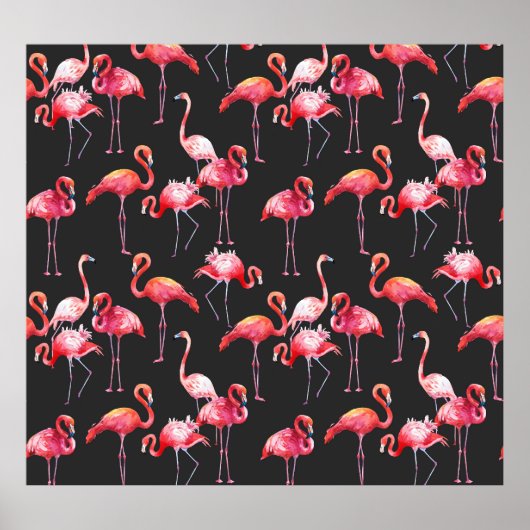 Roze Flamingo: Tropische Waterverf. Poster (Voorkant)
