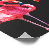 Roze Flamingo: Tropische Waterverf. Poster (Hoek)