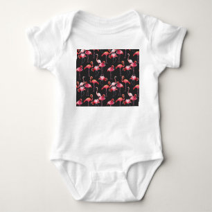 Roze Flamingo: Tropische Waterverf. Romper