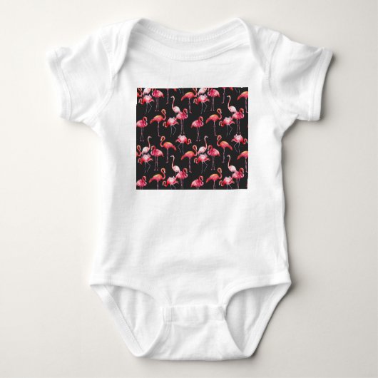 Roze Flamingo: Tropische Waterverf. Romper (Voorkant)