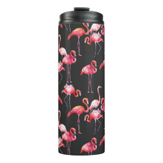 Roze Flamingo: Tropische Waterverf. Thermosbeker