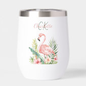 Roze flamingo tropische zomer monogram (Achterkant)
