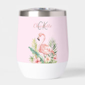 Roze flamingo tropische zomer monogram (Voorkant)