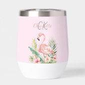 Roze flamingo tropische zomer monogram (Achterkant)