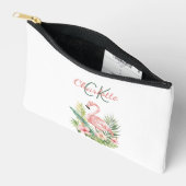 Roze flamingo tropische zomer monogram etui (Open)