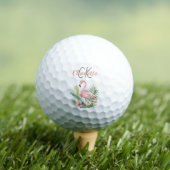 Roze flamingo tropische zomer monogram golfballen (Insitu Shirt)