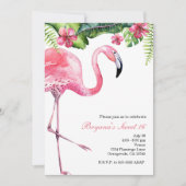 Roze Flamingo Tropische Zomer Uitnodigingen (Voorkant)