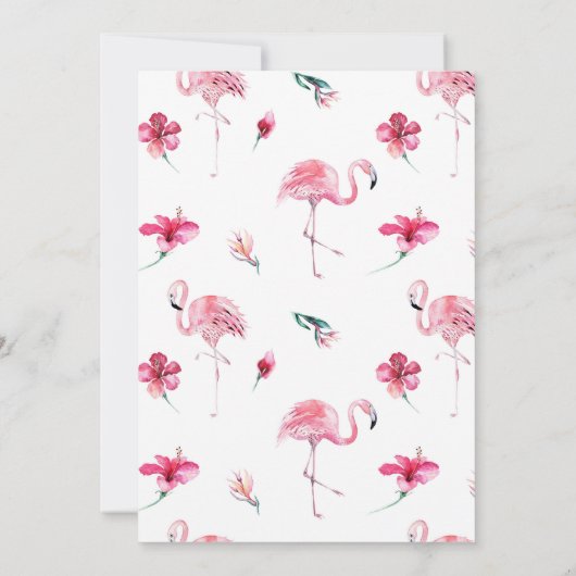 Roze Flamingo Tropische Zomer Uitnodigingen (Achterkant)