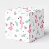 Roze Flamingo Tropische Zomer Vibes Party Favoriet Bedankdoosjes (Voorkant Zijde)