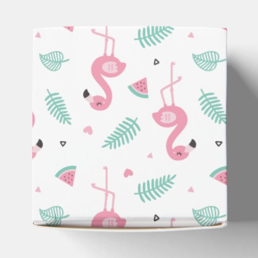 Roze Flamingo Tropische Zomer Vibes Party Favoriet Bedankdoosjes (Bovenkant)