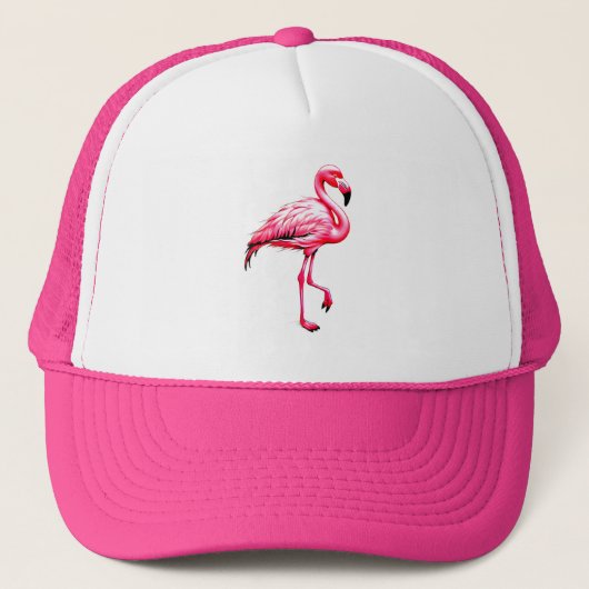 Roze Flamingo Trucker Hoed Pet (Voorkant)