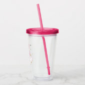 Roze Flamingo Tumbler met aangepaste naam Acryl Drinkbeker (Links)