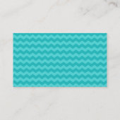 Roze flamingo turquoise chevrons visitekaartje (Achterkant)