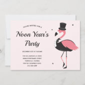 Roze Flamingo Tuxedo Noon Years Party Kaart (Voorkant)
