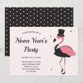 Roze Flamingo Tuxedo Noon Years Party Kaart (Voorkant / Achterkant)