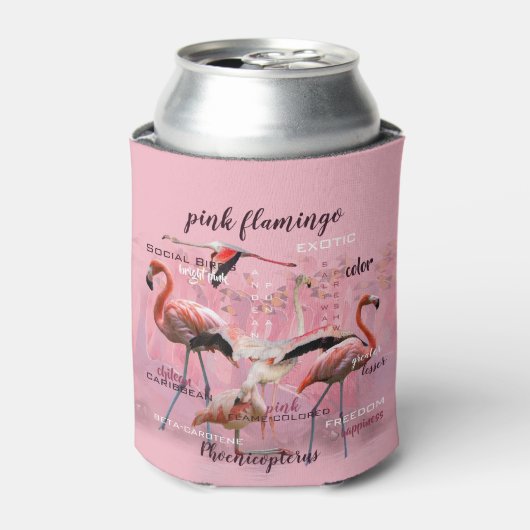 Roze Flamingo Typografie | GEPERSONALISEERD | Blikjeskoeler (Blikje Voorkant)