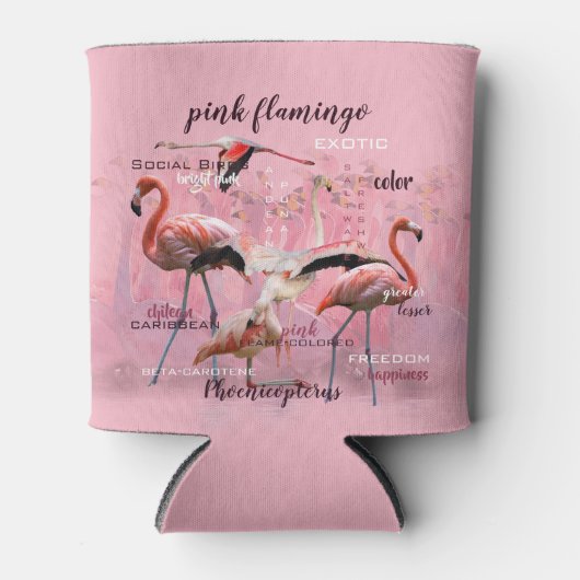 Roze Flamingo Typografie | GEPERSONALISEERD | Blikjeskoeler (Voorkant)