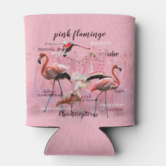 Roze Flamingo Typografie | GEPERSONALISEERD | Blikjeskoeler (Achterkant)