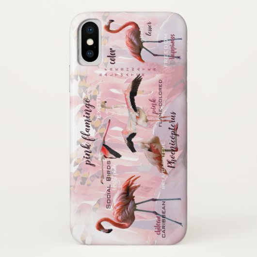 Roze Flamingo Typografie | GEPERSONALISEERD | Case-Mate iPhone Case (Achterkant)