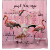 Roze Flamingo Typografie | GEPERSONALISEERD | Douchegordijn (Voorkant)