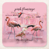 Roze Flamingo Typografie | GEPERSONALISEERD | Kartonnen Onderzetters (Voorkant)