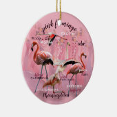 Roze Flamingo Typografie | GEPERSONALISEERD | Keramisch Ornament (Rechts)