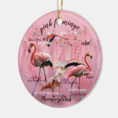Roze Flamingo Typografie | GEPERSONALISEERD | Keramisch Ornament (Links)