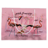 Roze Flamingo Typografie | GEPERSONALISEERD | Large Cadeautasje (Achterkant)