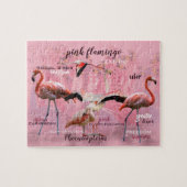 Roze Flamingo Typografie | GEPERSONALISEERD | Legpuzzel (Horizontaal)