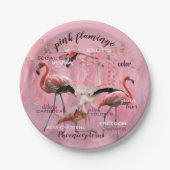 Roze Flamingo Typografie | GEPERSONALISEERD | Papieren Bordje (Voorkant)