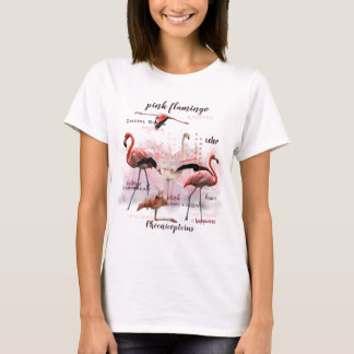 Roze Flamingo Typografie | GEPERSONALISEERD | T-shirt