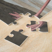 Roze Flamingo uit Amerikaanse vogels Legpuzzel (Zijkant)