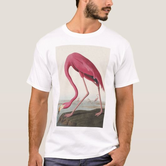 Roze Flamingo uit Amerikaanse vogels T-shirt (Voorkant)