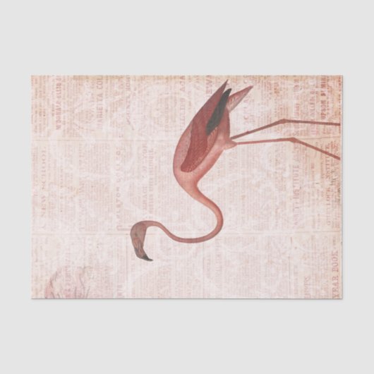 Roze Flamingo uit Grootmoeders Tijd Tissuepapier (Voorkant)