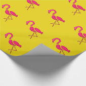 Roze flamingo unieke pop kunst cadeaupapier (Hoek)