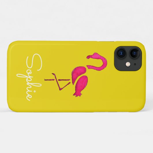 Roze flamingo unieke pop kunst Case-Mate iPhone case (Achterkant (horizontaal))