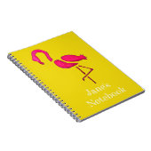 Roze flamingo unieke pop kunst notitieboek (Rechterzijde)