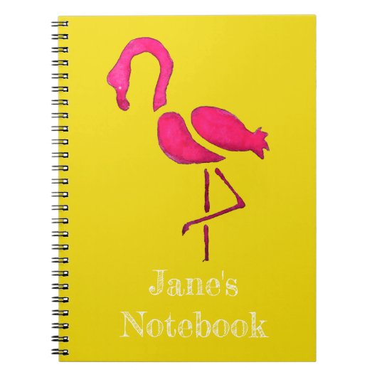 Roze flamingo unieke pop kunst notitieboek (Voorkant)