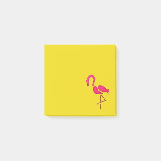Roze flamingo unieke pop kunst post-it® notes (Voorkant)