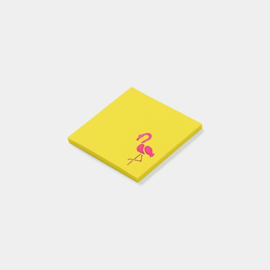 Roze flamingo unieke pop kunst post-it® notes (Schuin)