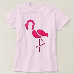 Roze flamingo unieke pop kunst t-shirt