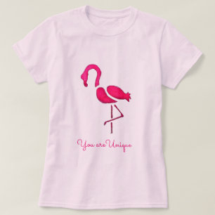 Roze flamingo unieke pop kunst t-shirt